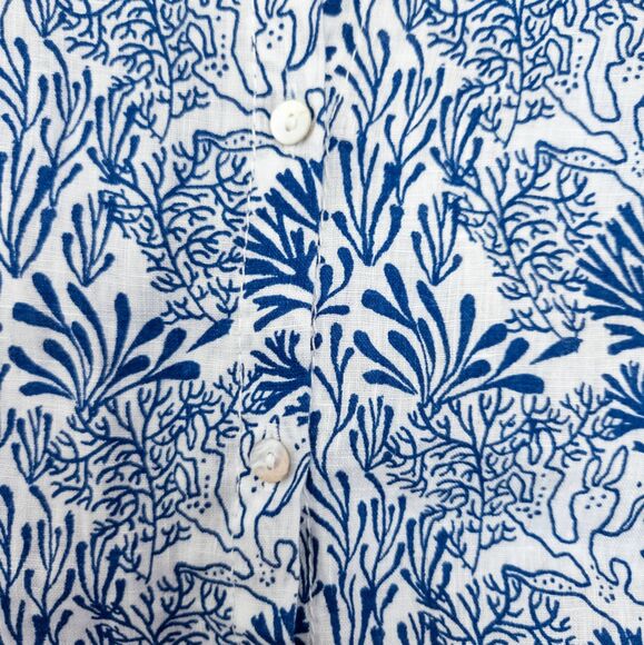 Nicole Miller Shirt - Short Sleeve Button Up - Hawaiian Coastal Chic - Women's S - Picture 6 of 6